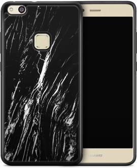 Casimoda Huawei P10 Lite hoesje - Black marble Zwart