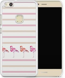 Casimoda Huawei P10 Lite hoesje - Flamingo stripes Wit, Groen