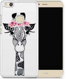 Casimoda Huawei P10 Lite hoesje - Giraffe Zwart, Wit