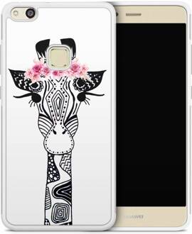 Casimoda Huawei P10 Lite hoesje - Giraffe Zwart, Wit