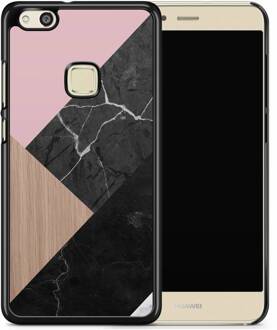 Casimoda Huawei P10 Lite hoesje - Marble wooden mix Multi