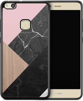Casimoda Huawei P10 Lite hoesje - Marble wooden mix Multi