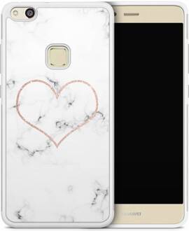 Casimoda Huawei P10 Lite hoesje - Marmer hart Grijs/zilverkleurig