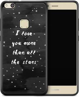 Casimoda Huawei P10 Lite hoesje - Stars love quote Zwart