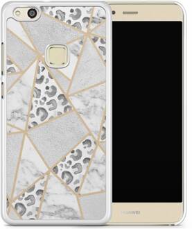 Casimoda Huawei P10 Lite hoesje - Stone & leopard print Grijs/zilverkleurig