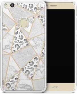 Casimoda Huawei P10 Lite hoesje - Stone & leopard print Grijs/zilverkleurig