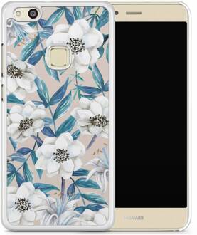 Casimoda Huawei P10 Lite hoesje - Touch of flowers Blauw