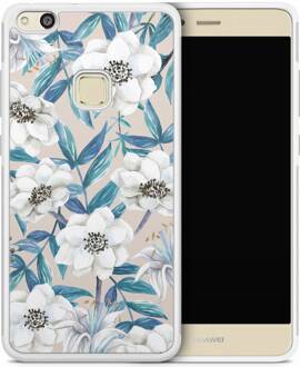 Casimoda Huawei P10 Lite hoesje - Touch of flowers Blauw