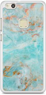 Casimoda Huawei P10 Lite hoesje - Turquoise marmer Blauw