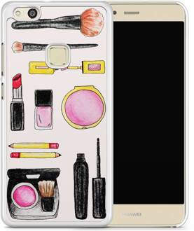 Casimoda Huawei P10 Lite hoesje - Wake up and make up Bruin/beige