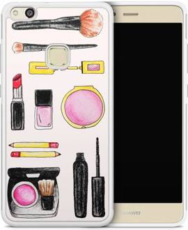 Casimoda Huawei P10 Lite hoesje - Wake up and make up Bruin/beige