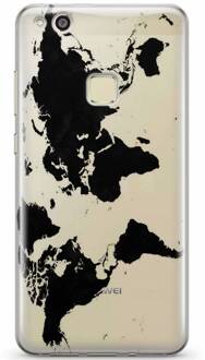 Casimoda Huawei P10 Lite siliconen hoesje - Wereldmap Transparant