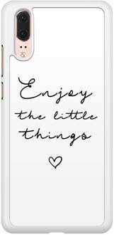 Casimoda Huawei P20 hoesje - Enjoy life Zwart, Wit