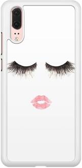 Casimoda Huawei P20 hoesje - Fashion eyelashes Wit