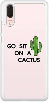 Casimoda Huawei P20 hoesje - Go sit on a cactus Roze