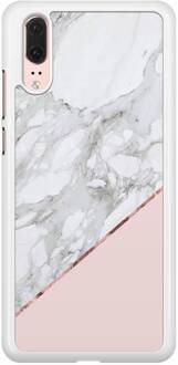 Casimoda Huawei P20 hoesje - Marmer roze Grijs/zilverkleurig, Roze