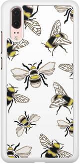 Casimoda Huawei P20 hoesje - Queen bee Zwart, Goudkleurig