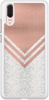Casimoda Huawei P20 hoesje - Rose gold snake