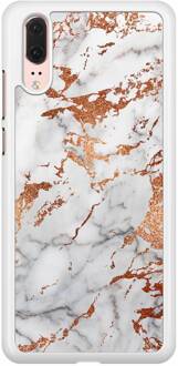 Casimoda Huawei P20 hoesje - Rose goud marmer