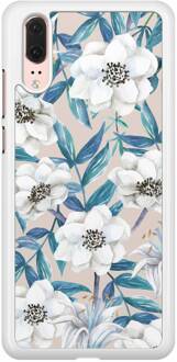 Casimoda Huawei P20 hoesje - Touch of flowers Blauw