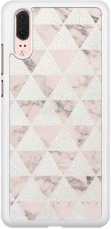 Casimoda Huawei P20 hoesje - Triangle snake Bruin/beige
