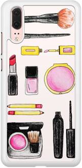 Casimoda Huawei P20 hoesje - Wake up and make up Bruin/beige