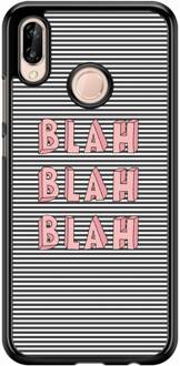 Casimoda Huawei P20 Lite hoesje - Blah blah blah Zwart
