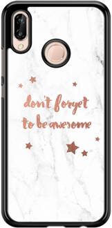 Casimoda Huawei P20 Lite hoesje - Don't forget to be awesome Grijs/zilverkleurig