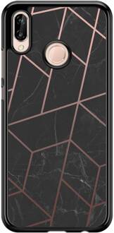 Casimoda Huawei P20 Lite hoesje - Marble grid Zwart