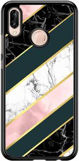 Casimoda Huawei P20 Lite hoesje - Marble stripes Multi