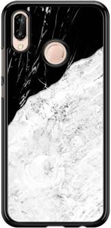 Casimoda Huawei P20 Lite hoesje - Marmer zwart grijs Grijs/zilverkleurig