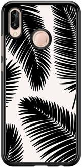 Casimoda Huawei P20 Lite hoesje - Palm leaves silhouette Zwart