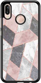 Casimoda Huawei P20 Lite hoesje - Stone grid Multi