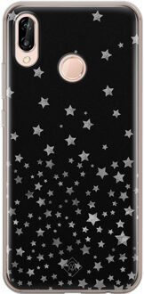 Casimoda Huawei P20 Lite siliconen hoesje - Falling stars Zwart