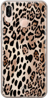 Casimoda Huawei P20 Lite siliconen hoesje - Golden wildcat Bruin/beige