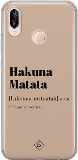 Casimoda Huawei P20 Lite siliconen hoesje - Hakuna matata Bruin/beige