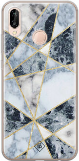 Casimoda Huawei P20 Lite siliconen hoesje - Marmer blauw