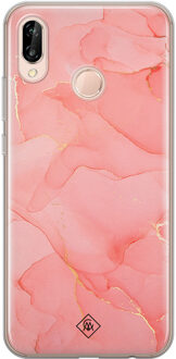 Casimoda Huawei P20 Lite siliconen hoesje - Marmer roze