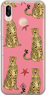 Casimoda Huawei P20 Lite siliconen hoesje - The pink leopard Roze