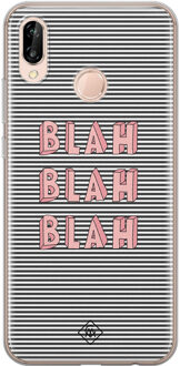 Casimoda Huawei P20 Lite siliconen telefoonhoesje - Blah blah blah Blauw, Roze