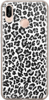 Casimoda Huawei P20 Lite siliconen telefoonhoesje - Luipaard grijs Grijs/zilverkleurig