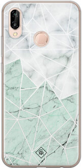 Casimoda Huawei P20 Lite siliconen telefoonhoesje - Marmer mint mix