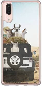 Casimoda Huawei P20 siliconen hoesje - Adventure awaits Blauw, Multi