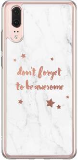 Casimoda Huawei P20 siliconen hoesje - Be awesome Grijs/zilverkleurig