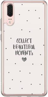 Casimoda Huawei P20 siliconen hoesje - Collect beautiful moments Bruin/beige