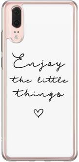 Casimoda Huawei P20 siliconen hoesje - Enjoy life Zwart, Wit