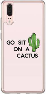 Casimoda Huawei P20 siliconen hoesje - Go sit on a cactus Roze