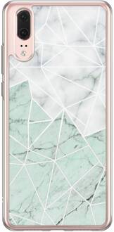 Casimoda Huawei P20 siliconen hoesje - Marmer mint mix