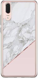Casimoda Huawei P20 siliconen hoesje - Marmer roze