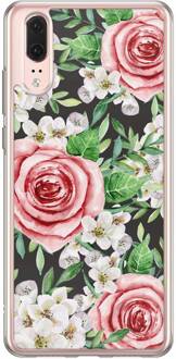 Casimoda Huawei P20 siliconen hoesje - Rose story Rood